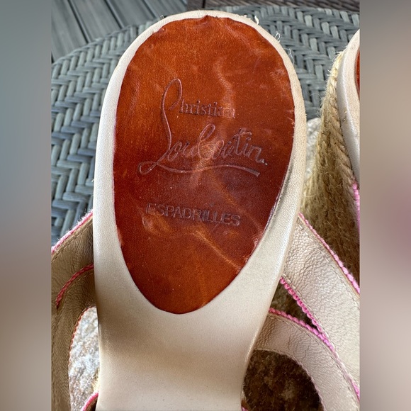 Christian Louboutin Pink Espadrille Wedge Heels — Size 36 - Picture 2 of 4
